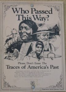 Image of poster stating traces of Americas Past 